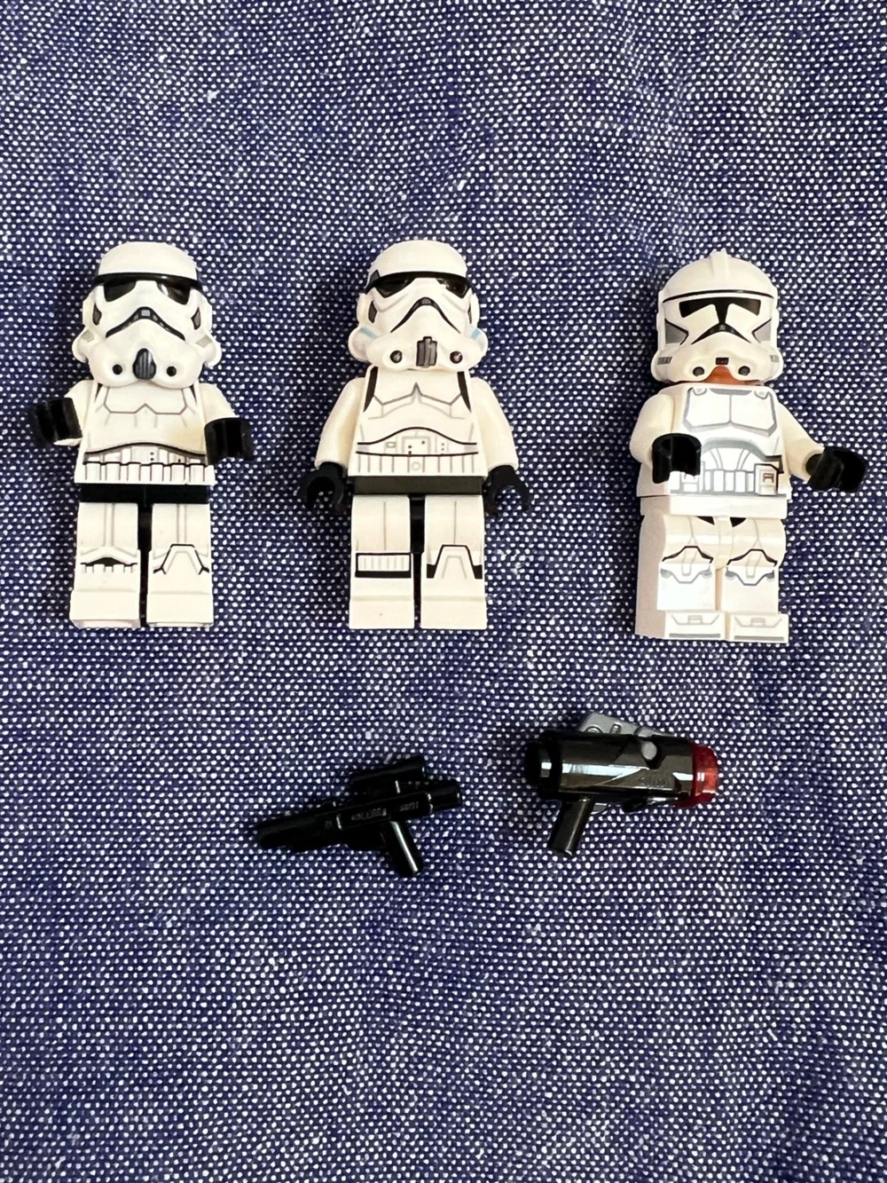 LEGO Minifigure Stormtroopers Lot Of 3 Different Figs Star Wars Blaster Gun